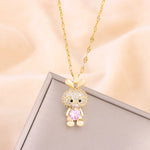 Load image into Gallery viewer, New In Sparkling Sweet Sexy Zircon Crystal Rabbit Pendant Necklaces For Women Trendy Ladies Stainless Steel Neck Chain Jewelry  Amaijoin
