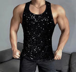 Carregue a imagem no visualizador da Galeria, INCERUN Men Tank Tops Sequins Sparkling O-neck Sleeveless Casual Male Vests Streetwear 2024 Summer Fashion Party Men Clothing  Amaijoin
