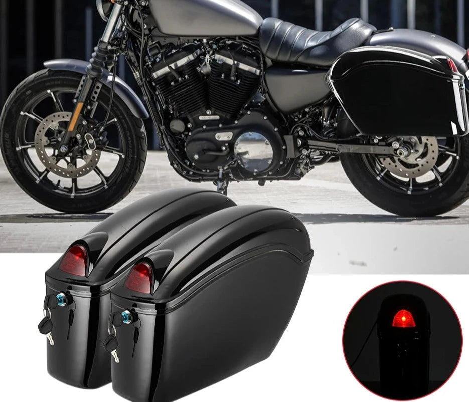 Motorcycle Hard Bags Universal Hard Trunk Box Saddle Bag Travel Luggage Bag for Suzuki for Kawasaki for Honda Shadow for Softail  Amaijoin