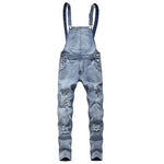 Load image into Gallery viewer, Men Stylish Slim Biker Jeans Bib Overalls Jumpsuits jeans Man Streetwear Casual Stretch Ripped Dungarees Male Strap Jeans  Amaijoin
