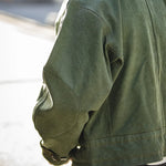 Carregue a imagem no visualizador da Galeria, Maden Army Green Retro bomber Jackets Misplaced Oblique Buckle Swedish Motorcycle Men&#39;s AMEKAJI Cotton Autumn Winter Coat  Amaijoin
