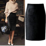 Carregue a imagem no visualizador da Galeria, Sexy Multi Color Suede Midi Pencil Skirt Women Fashion Elastic High Waist Office Lady Bodycon Skirts Saias  Amaijoin
