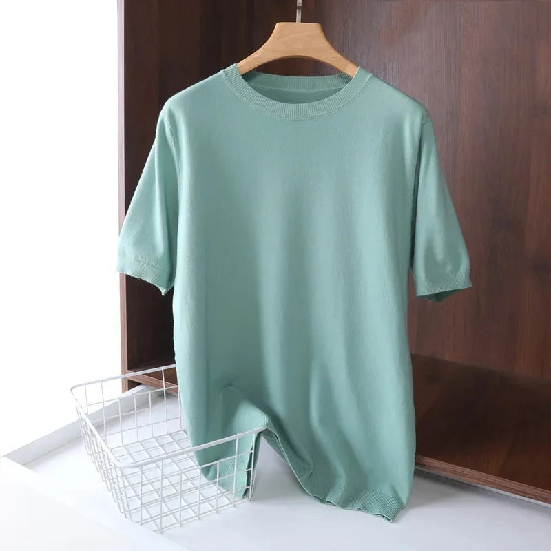 Superfine Merino Wool T shirt Men Base Layer Merino Shirt Wicking Breathable Thin Cashmere Vest T-shirt Tops  Amaijoin