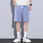 Carregue a imagem no visualizador da Galeria, Summer Soft Cosy Lyocell Fabric Men&#39;s Denim Shorts Thin Loose Pants Drawstring Elastic Waist Korea Casual Short Plus Size M-5XL  Amaijoin
