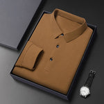 Carregue a imagem no visualizador da Galeria, New Men&#39;s Long Sleeve T Shirt Button Lightweight Lapel Loose Polo Shirt Solid Color Top  Amaijoin
