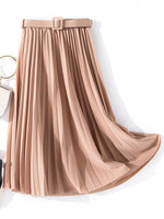 Carregue a imagem no visualizador da Galeria, XFPV 2023 New Autumn Summer Fashion Solid Color High Waist Pleated A Line medium and long Skirt Women SM1983  Amaijoin
