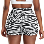 Carregue a imagem no visualizador da Galeria, Zebra Patterned Yoga Shorts Fitness Women&#39;s High Waist Elastic Leggings Gym Workout Booty Scrunch Sports Shorts Female Tights  Amaijoin
