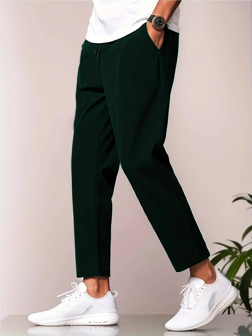 Spring/Summer 2024 New Fashion Solid Color Men's Casual Pants Thin SweatPants Quick Drying Cool Sport Jogger Drawstring Pants  Amaijoin