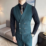 Load image into Gallery viewer, High Quality Men&#39;s British Business Suit Vest Men&#39;s Brand Clothing Slim-fit Vest Men&#39;s Double-breasted Blazer Dress Waistcoat  Amaijoin
