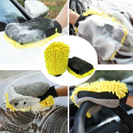 Carregue a imagem no visualizador da Galeria, Car Chenille Premium Scratch-Free Microfiber Wash Mitt Waterproof Car Thick Cleaning Mitt Wax Detailing Brush Auto Care Glove  Amaijoin
