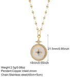 Carregue a imagem no visualizador da Galeria, Boho Heart Evil Blue Eye Necklace for Women Collares Cute Sun Butterfly Gold Color Pendant Long Stainless Steel Chains Choker  Amaijoin
