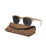 Carregue a imagem no visualizador da Galeria, Kenbo Half Frame Polarized Wood Sunglasses With Case Man Woman Luxury Brand Designer Sun Glasses Male Retro Rivet Mirror Eyewear  Amaijoin
