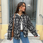 Carregue a imagem no visualizador da Galeria, PB&amp;ZA 2024 Spring New Women&#39;s Fashion and Elegance Short and Versatile Printed Quilted Round Face Jacket Coat  Amaijoin
