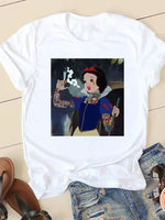 Carregue a imagem no visualizador da Galeria, Women&#39;s T-shirt Short Sleeve Cartoon Graphic Casual Tee Clothes College 90s Style Interconnection Princess Fashion Female  Amaijoin
