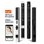 Carregue a imagem no visualizador da Galeria, Real time intercom Tuya WiFi Smart Door Lock Electronic Lock 3D Face Unlock Password Key Fingerprint Unlock Sliding Door Lock  Amaijoin
