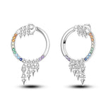 Carregue a imagem no visualizador da Galeria, New Fashion 925 Sterling Silver Double Circle Earrings For Women Shining Zircon Piercing Ear Studs Fine Engagement Jewelry  Amaijoin
