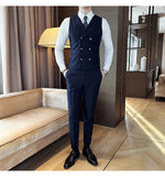 Carregue a imagem no visualizador da Galeria, High Quality Double-Breasted Solid Mens Vest Coat Korean Style Business Slim Fit Male Waistcoat Groom Wedding Dress Suit Vests  Amaijoin
