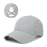 Carregue a imagem no visualizador da Galeria, Summer Solid Color Baseball Caps Golf Wear Women Sport Leisure Cross Ponytail Hat Mesh Quick-Drying Half-Hollow Men&#39;s Peaked Cap  Amaijoin
