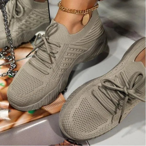 Mesh Breathable Women Casual Sneakers Lace-up Vulcanized Shoes Ladies Platform Sneakers Female Shoes Plus Size Zapatos De Mujer  Amaijoin