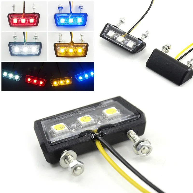 1Pcs 12V Motorcycle License Plate LED light Waterproof Motorcycle License Light  Amaijoin