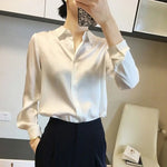 Carregue a imagem no visualizador da Galeria, Luxury Blouses or Tops for Women Casual Loose Youth Long Sleeve Korean Chiffon Fashion Formal Silk Office Wear Satin Shirt Woman  Amaijoin
