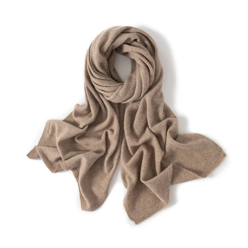 KOIJINSKY New 100% Cashmere180*45 180*40 Women's Knitted Scarf Autumn Soft Solid Scarf Winter Warm Solid Men's Scarf  Amaijoin