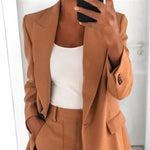 Carregue a imagem no visualizador da Galeria, Fashionable Lapel Slim Cardigan Temperament Blazer for Women elegant suit jacket solid color spring autumn coat  Amaijoin
