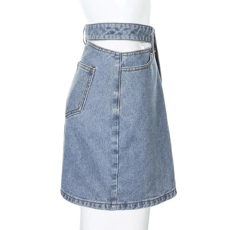 Women Fashion New Split High Waist Denim Skirt Summer Comfortable Daily Wrap Hip Half-body Dress Female Casual Trend Streetwear  Amaijoin