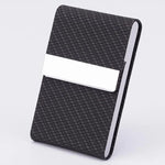 Carregue a imagem no visualizador da Galeria, Business Card Holder PU Leather Business Card Case Name Cards Wallet Slim Metal Pocket Card Organizer Gifts for Men Women Office  Amaijoin
