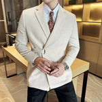 Carregue a imagem no visualizador da Galeria, High End Single Button Suit Jacket for Men Solid Color Casual Business Blazer Male Trendy Wedding Groom Banquet Dress Coats 2024  Amaijoin
