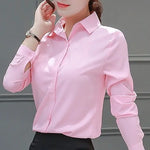 Carregue a imagem no visualizador da Galeria, Pink Womens Blouses Business Shirt Female Long Sleeve Blouse Plus Size XL/6XL Button Up Shirt Korean Fashion New Women Clothing  Amaijoin
