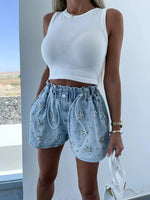 Carregue a imagem no visualizador da Galeria, Fashionable Casual Women&#39;s Denim Shorts Reversible Stitching Versatile Summer New Arrival European American Style  Amaijoin
