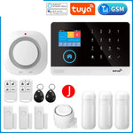 Carregue a imagem no visualizador da Galeria, Gautone Tuya Smart Wifi Home Security Alarm System Wireless GSM Fire Alarm System Panel Smart Life App Control work with Alexa  Amaijoin
