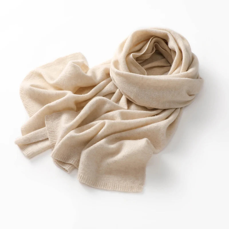 KOIJINSKY New 100% Cashmere180*45 180*40 Women's Knitted Scarf Autumn Soft Solid Scarf Winter Warm Solid Men's Scarf  Amaijoin