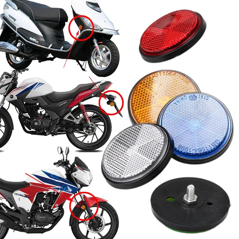 Universal Circular Safety Reflector Night Warning Safety Device Car Trucks Motorcycle ATV Bikes Bicycle Accessories  Amaijoin