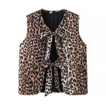 Carregue a imagem no visualizador da Galeria, PB &amp; ZA-Casual Vest for Women, All-in-One, Leopard Print, Lace-up, Loose Top, Spring Fashion, 2024  Amaijoin
