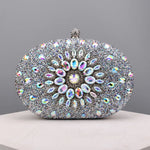 Load image into Gallery viewer, Flower Rhinestones Evening Bags Metal Prom Clutch Diamonds Clutch With Chain Shoulder Handbags Wedding Female Purse  Amaijoin
