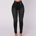 Carregue a imagem no visualizador da Galeria, 2022 Fashion High Waist Women Pencil Jeans Skinny Hip Lifting Double-breasted Slim Fit Stretchy Denim Pants Sexy Bodycon Jeans  Amaijoin
