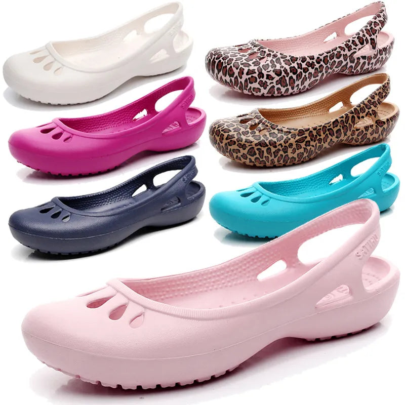 Certified Satihu Summer New Lightweight Anti Slip Hole Shoes  Clog For Women's Flat Bottom Sandals Nurse Outdoor Beach Jelly  Amaijoin