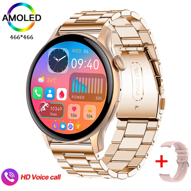 2024 Smartwatch Women 466*466 AMOLED 1.43" HD Screen Always Display Time Bluetooth Call IP67 Waterproof Sports Smart Watch Men  Amaijoin