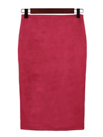 Carregue a imagem no visualizador da Galeria, Sexy Multi Color Suede Midi Pencil Skirt Women Fashion Elastic High Waist Office Lady Bodycon Skirts Saias  Amaijoin
