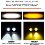 Carregue a imagem no visualizador da Galeria, Pair 100W Motorcycle Headlight Fog Lights Led Auxiliary Driving Light Spotlight Headlamp Dual Color flasher farol Moto Fog Lamp.  Amaijoin
