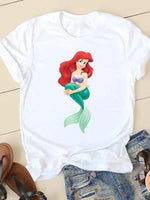 Carregue a imagem no visualizador da Galeria, Women&#39;s T-shirt Short Sleeve Cartoon Graphic Casual Tee Clothes College 90s Style Interconnection Princess Fashion Female  Amaijoin
