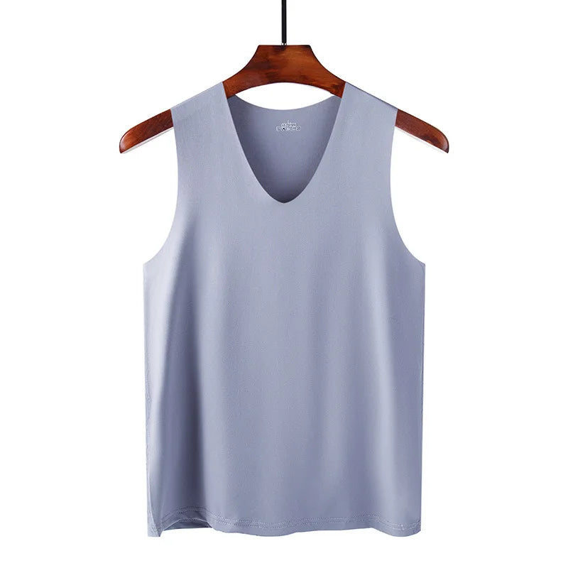 Men's Underwears Undershirts Summer Vest Men Traceless Ice Silk Tank Top Slim Fit Sports Fitness Sleeveless Breathable Singlet  Amaijoin