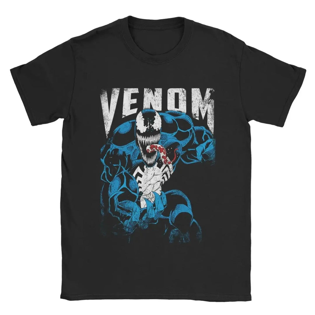 Men Disney Venom Marvel T Shirts Pure Cotton Tops Novelty Short Sleeve Round Collar Tees Party T-Shirt  Amaijoin