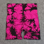 Carregue a imagem no visualizador da Galeria, Seamless Tie Dye Sport Shorts For Women Summer Elastic Scrunch High Waist Push Up Tummy Control Gym Fitness Workout Yoga Shorts  Amaijoin
