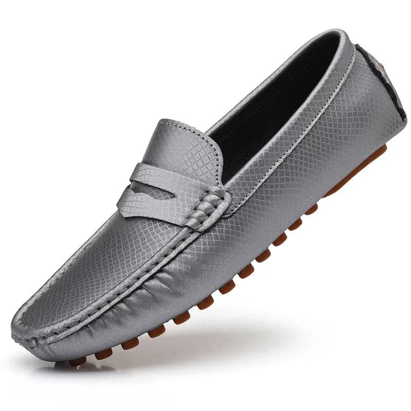 YRZL Men Leather Casual Shoes 2024 New Lightweight Breathable Slip-on Mens Driving Shoes Fashion Comfortable Loafers Moccasins  Amaijoin