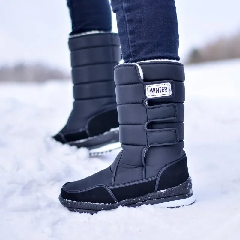 Men Winter Shoes Thicken Plush Comfort Non-slip Platform Booties Plus Size Man Shoes Men's Boots -40° Warm Mid-calf Snow Boots  Amaijoin