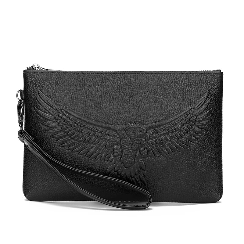 Fashion Soft Cow Leather Men Cardholder Case Luxury Male Real Leather Money Handbag High Quality Business men Clutch Bag  Amaijoin