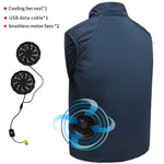 Carregue a imagem no visualizador da Galeria, Men Summer Air Conditioning Clothing Fan Cooling Vest 2022 New USB Charging Cooling Sport Man Outdoor Solid Color Coat Plus Size  Amaijoin
